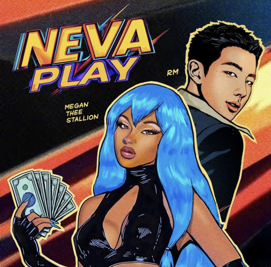 BTS's RM and Megan Thee Stallion are set to release ″Neva Play″ on Friday. [SCREEN CAPTURE]