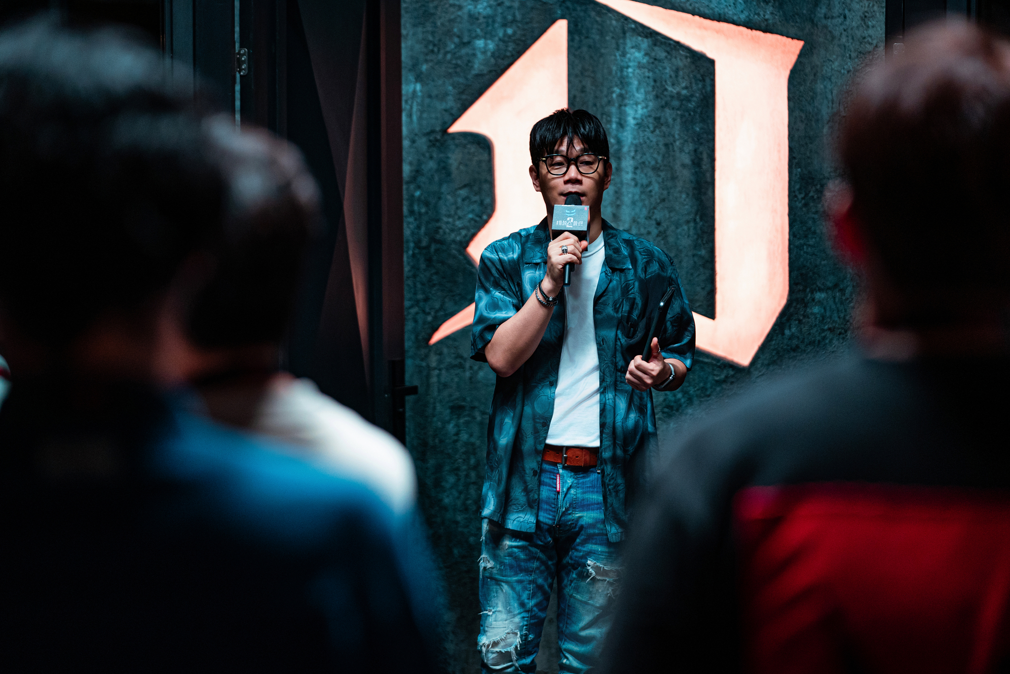 Producer Jeong Jong-yeon speaks during Neflix's reality game show ″The Devil's Plan″ press set visit tour held in Paju, Gyeonggi, on Monday. [NETFLIX]