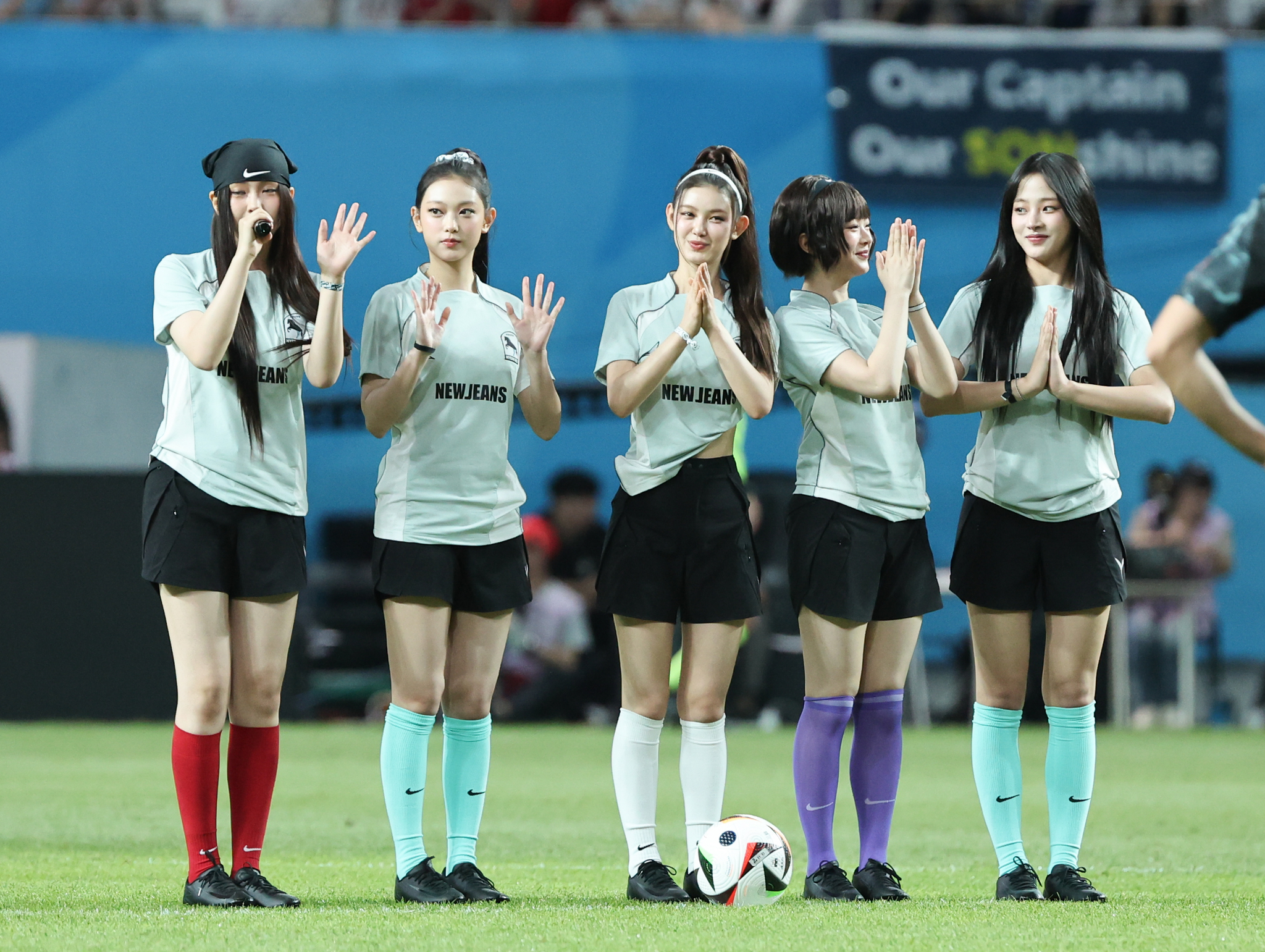 Girl group NewJeans at Seoul World Cup Stadium in Mapo District, western Seoul, on Aug. 3 [NEWS1]