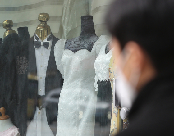 A wedding dress shop located in Ahyeon-dong, Seodaemun District in western Seoul on March 16, 2023. [NEWS1]