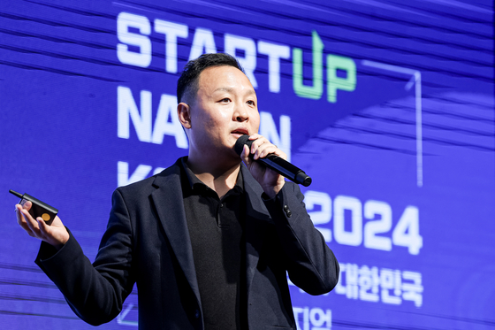 Lunit co-founder Baek Seung-wook speaks at the Startup Nation Korea 2024 in southern Seoul on Wednesday. [KIM KYUNG-ROK]