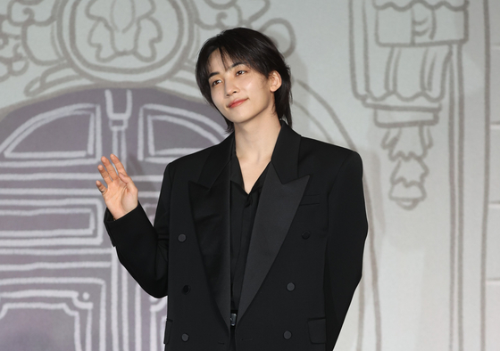 Jeonghan of boy band Seventeen at press conference for album "17 Is Right Here" in Conrad Seoul in Yeongdeungpo District, western Seoul, on April 29, 2024. [YONHAP]