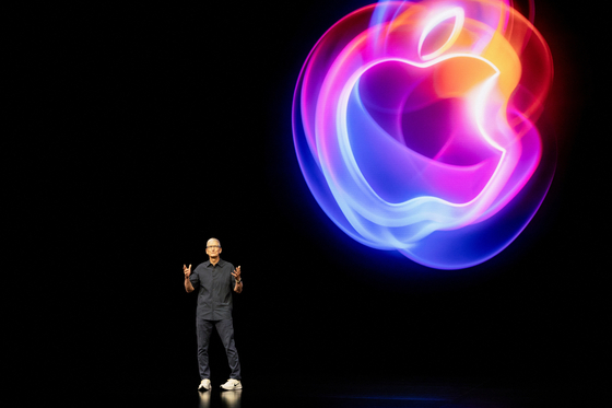 Apple's CEO Tim Cook during the company's September event [REUTERS/YONHAP]