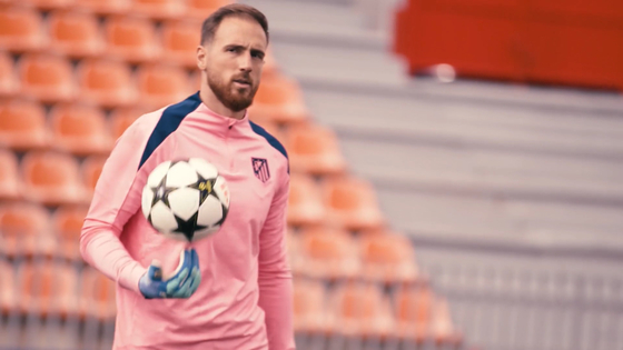 Atletico Madrid goalkeeper Jan Oblak trains with the team ahead of the Champions League match against RB Leipzig on Thursday. [ONE FOOTBALL]