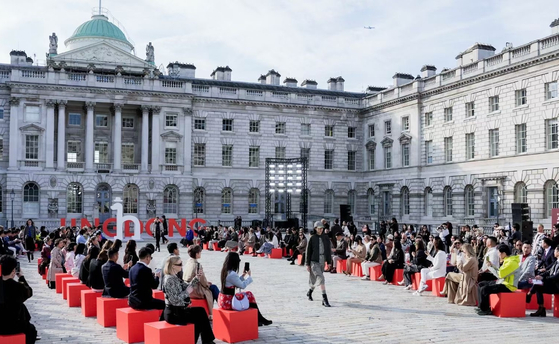 Fashion retailer LF’s casual brand Hazzys' show at London Fashion Week spring/summer 2025, held at the Somerset House in central London on Sept. 15. [LF]