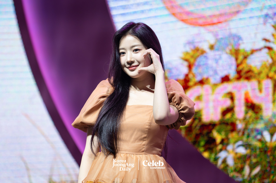 Member Yewon of Fifty Fifty poses for a photo during a press showcase held at the Yes24 Live Hall on Sept. 20 in time for the release of the group's second EP ″Love Tune.″ [DANIELA GONZALEZ PEREZ]