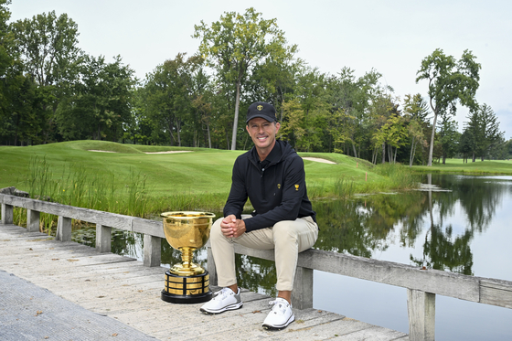 International Captain Mike Weir during the Presidents Cup Captains Day at Royal Montreal Golf Club near Montreal, Canada on Sept. 12.  [GETTY IMAGES]