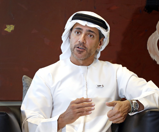 Issam Kazim, CEO of the Dubai Corporation for Tourism and Commerce Marketing, speaks to the Korea JoongAng Daily at the JoongAng Ilbo Building in Mapo District, western Seoul, on Monday. [PARK SANG-MOON]