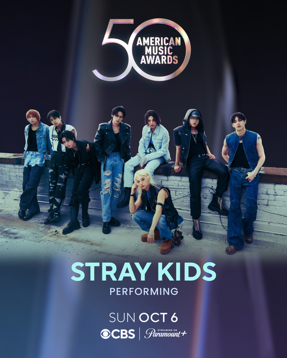 Poster for Stray Kids' upcoming performance at the American Music Awards [JYP ENTERTAINMENT]