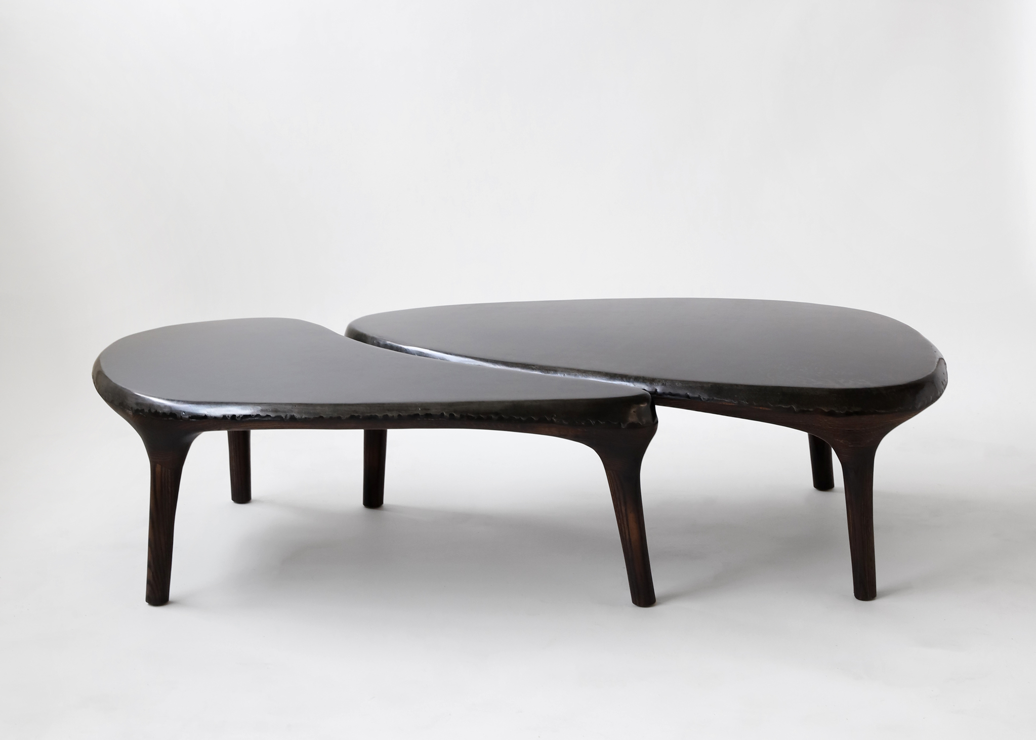 A coffee table made by Valentin Loellmann, made from charred oak and steel [THE EDIT]