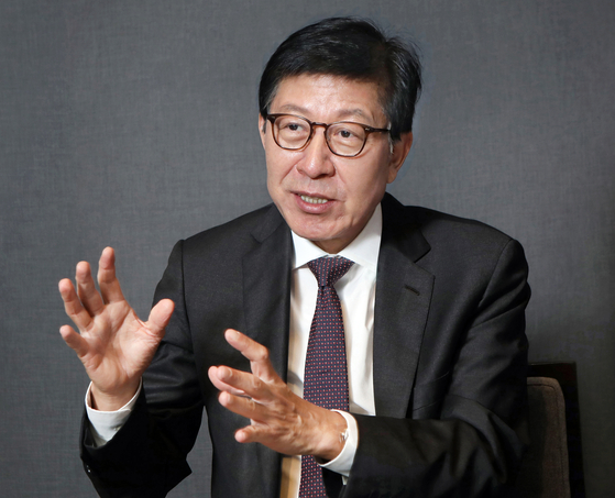 Busan Mayor Park Heong-joon speaks during an interview with the Korea JoongAng Daily. [PARK SANG-MOON]