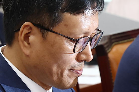 Qoo10 CEO and founder Ku Young-bae attends a parliamentary hearing at the National Assembly in western Seoul on July 30. [NEWS1] 