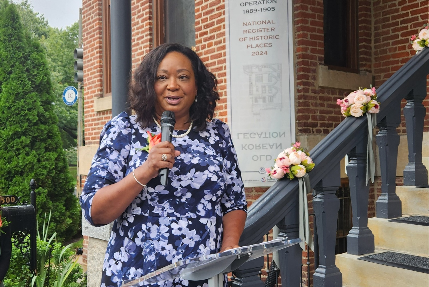 Kimberly Bassett, the secretary of the District of Columbia, speaks during an event celebrating the Old Korean Legation's listing as a U.S. historic place in Washington on Sept. 30. [YONHAP]