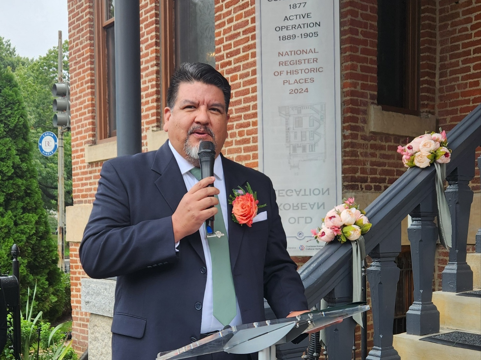 Charles Sams III, director of the National Park Service, speaks during an event celebrating the Old Korean Legation's listing as a U.S. historic place in Washington on Sept. 30. [YONHAP]