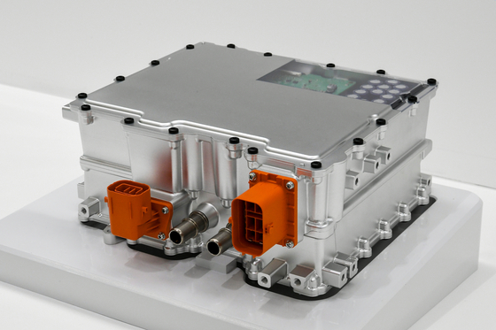 Hyundai Mobis's 22-kilowatt integrated charging control unit, which can cut the charging time of an EV battery in half. [HYUNDAI MOBIS]