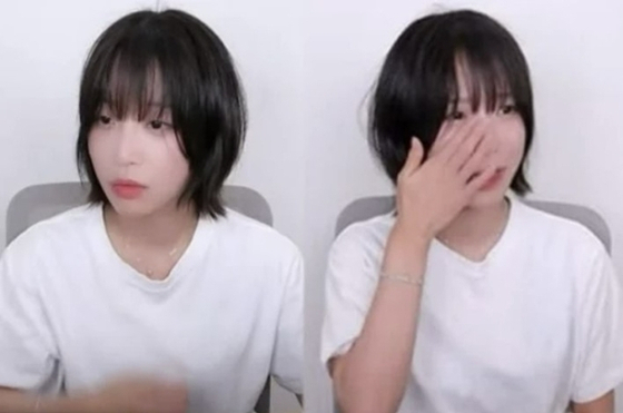 Captured images of mukbang YouTuber Tzuyang's livestream on July 11 [SCREEN CAPTURE]