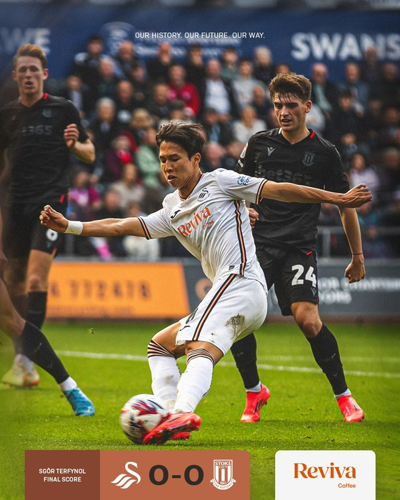 The Championship match between Swansea City and Stoke City ended in a goalless draw on Saturday. [SCREEN CAPTURE]