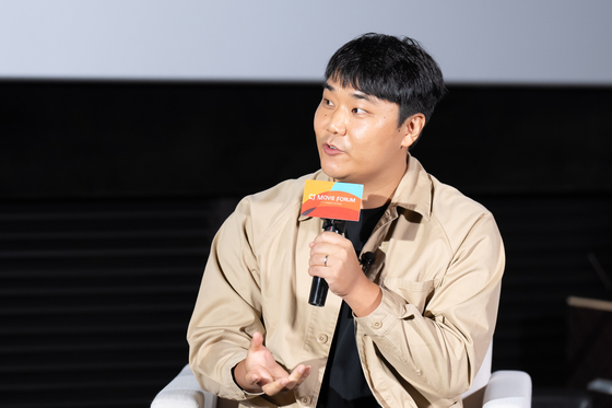 Director Jason Yu speaks during the CJ Movie Forum, under the theme “Navigating the New Paradigm,” last week in Haeundae District, Busan, during the 29th Busan International Film Festival. [CJ ENM]