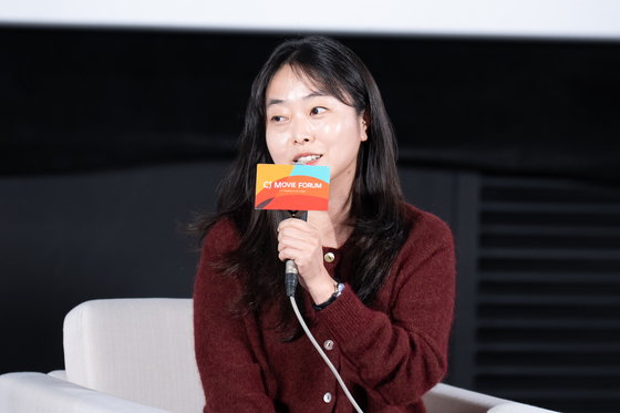 Director Jeon Go-woon speaks during the CJ Movie Forum, under the theme “Navigating the New Paradigm,” last week in Haeundae District, Busan, during the 29th Busan International Film Festival. [CJ ENM]