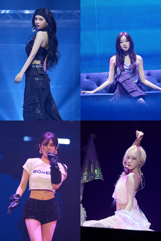 Members of girl group aespa during its ″SYNK: Parallel Line″ world tour [SM ENTERTAINMENT]