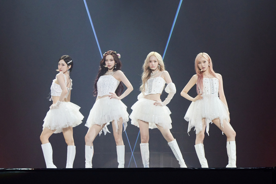 The girl group aespa during their “SYNK: Parallel Line” world tour [SM ENTERTAINMENT]