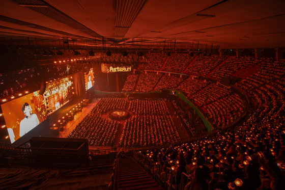 Virtual boy band Plave's fan concert held on Oct. 5 and 6 at the Jamsil Indoor Arena in southern Seoul [VLAST]