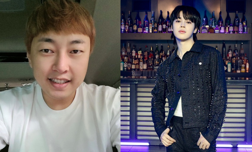 Comedian Lee Jin-ho. left, and BTS member Jimin [SCREEN CAPTURE, BIG HIT MUSIC]