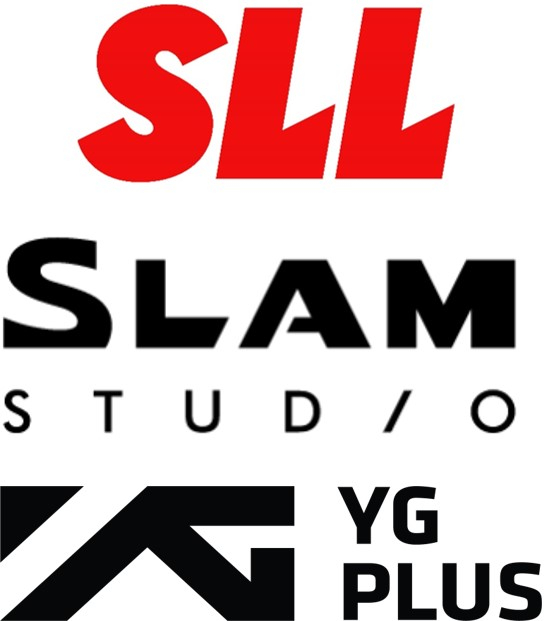 The logos of SLL, Studio Slam and YG Plus [SLL]