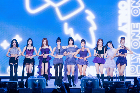 Girl group Twice during a concert at the Nissan Stadium in July [JYP ENTERTAINMENT]