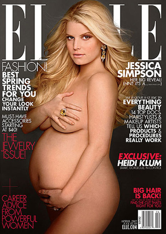 Demi Moore Nude Pregnant - Just like Demi Moore, a pregnant Jessica Simpson poses nude